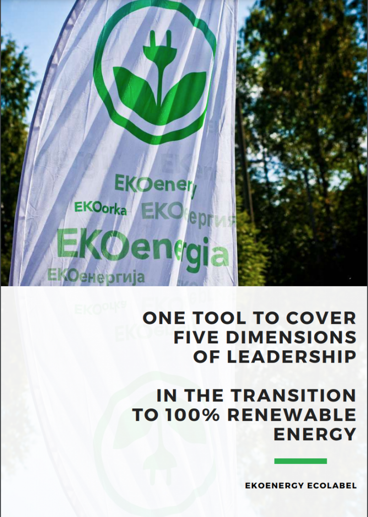 Cover page of EKOenergy's publication